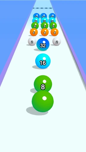 Gameplay screenshot 2 from Ball Run 2048: merge number - Casual game